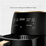 6L Large Capacity Touch Screen Air Fryer, 1400W Hot Air Circulation Oilless Cooker, 8 Preset Cooking Modes, Auto Shut-Off, Non-Stick Basket, Low Fat Healthy Frying for Home Kitchen - Image 5