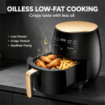 6L Large Capacity Touch Screen Air Fryer, 1400W Hot Air Circulation Oilless Cooker, 8 Preset Cooking Modes, Auto Shut-Off, Non-Stick Basket, Low Fat Healthy Frying for Home Kitchen - Image 6