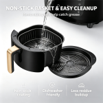6L Large Capacity Touch Screen Air Fryer, 1400W Hot Air Circulation Oilless Cooker, 8 Preset Cooking Modes, Auto Shut-Off, Non-Stick Basket, Low Fat Healthy Frying for Home Kitchen - Image 7