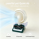 Rechargeable Mini Desk Fan with LED Night Light, Cute Piano Angel Wing Personal Cooling Fan, 3 Speed Adjustable Rotatable USB Table Fan, Portable Quiet Fan for Bedroom Dorm Office Decor & Holiday Gift - Image 7