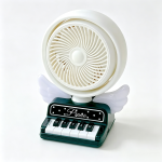 Rechargeable Mini Desk Fan with LED Night Light, Cute Piano Angel Wing Personal Cooling Fan, 3 Speed Adjustable Rotatable USB Table Fan, Portable Quiet Fan for Bedroom Dorm Office Decor & Holiday Gift