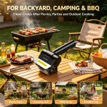 Rechargeable Electric BBQ Grill Brush, Wireless Stainless Steel Rotary Cleaning Brush with Replacement Roller, Type-C Charging Grill Cleaner for Outdoor Camping Barbecue Grills - Image 7