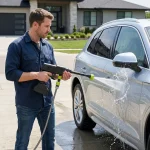 24V Cordless High Pressure Washer Gun, 30BAR Portable Self-Priming Power Cleaner with 10M Hose for Car, Home, Patio & Garden Cleaning - Image 4