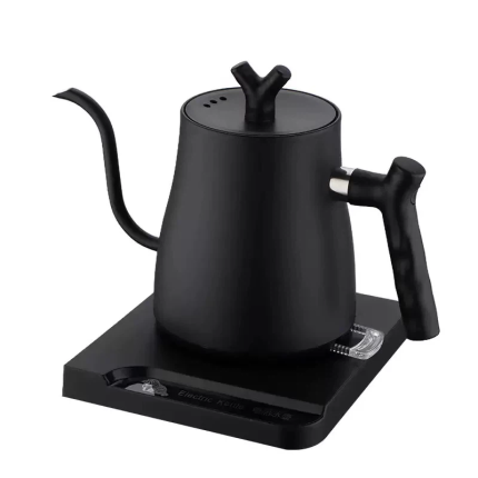 Temperature Control Gooseneck Electric Kettle, 1L 7 Temperature Levels 1000W Pour Over Coffee Tea Kettle with Dual Spout & Lid Options for Home Office Cafe Tea Room Use