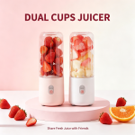 Portable Wireless Juicer Cup, USB Rechargeable Mini Blender, Twin Cups Design Personal Fresh Juice Mixer for Travel, Office, Gym - Image 7