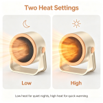 Desktop Mini Space Heater, 2 Heat Settings 22dB Quiet Personal Electric Heater with 90° Adjustable Angle & Overheat Protection for Office Desk Bedroom Dorm Home Use - Image 7
