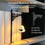 Mini Street Lamp Bookend Night Light, Vintage Gothic Iron Art LED Book Stopper with Warm Dimmable Light, 2 Styles Tabletop & Clip On Bookend Lamp for Bookshelf Bedroom Decor Reader Gift - Image 5