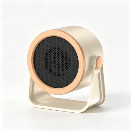 Desktop Mini Space Heater, 2 Heat Settings 22dB Quiet Personal Electric Heater with 90° Adjustable Angle & Overheat Protection for Office Desk Bedroom Dorm Home Use