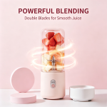 Portable Wireless Juicer Cup, USB Rechargeable Mini Blender, Twin Cups Design Personal Fresh Juice Mixer for Travel, Office, Gym - Image 6