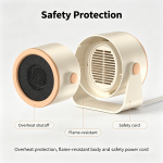Desktop Mini Space Heater, 2 Heat Settings 22dB Quiet Personal Electric Heater with 90° Adjustable Angle & Overheat Protection for Office Desk Bedroom Dorm Home Use - Image 4