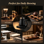 Temperature Control Gooseneck Electric Kettle, 1L 7 Temperature Levels 1000W Pour Over Coffee Tea Kettle with Dual Spout & Lid Options for Home Office Cafe Tea Room Use - Image 8