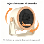 Desktop Mini Space Heater, 2 Heat Settings 22dB Quiet Personal Electric Heater with 90° Adjustable Angle & Overheat Protection for Office Desk Bedroom Dorm Home Use - Image 2
