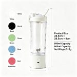 600ml Portable Electric Blender Cup, USB Rechargeable 10 Blades 304 Stainless Steel Juicer, Personal Smoothie Maker for Travel, Gym, CampingCompact wireless portable blender equipped with 10 stainless steel blades, 18000RPM high speed motor, 600ml large capacity. Make fresh fruit juice, smoothies and shakes in 20 seconds, ideal for home, office, camping and outdoor activities. - Image 5