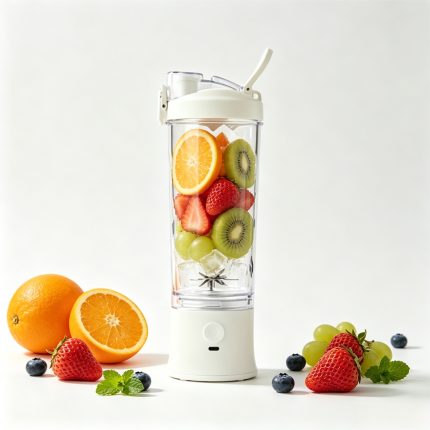 600ml Portable Electric Blender Cup, USB Rechargeable 10 Blades 304 Stainless Steel Juicer, Personal Smoothie Maker for Travel, Gym, CampingCompact wireless portable blender equipped with 10 stainless steel blades, 18000RPM high speed motor, 600ml large capacity. Make fresh fruit juice, smoothies and shakes in 20 seconds, ideal for home, office, camping and outdoor activities.